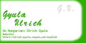 gyula ulrich business card